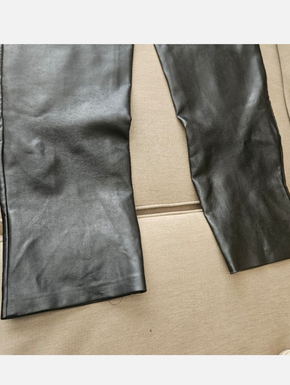 Aritzia Wilfred Melina Pants Black Faux Leather Straight Leg Pleather - Picture 10 of 16